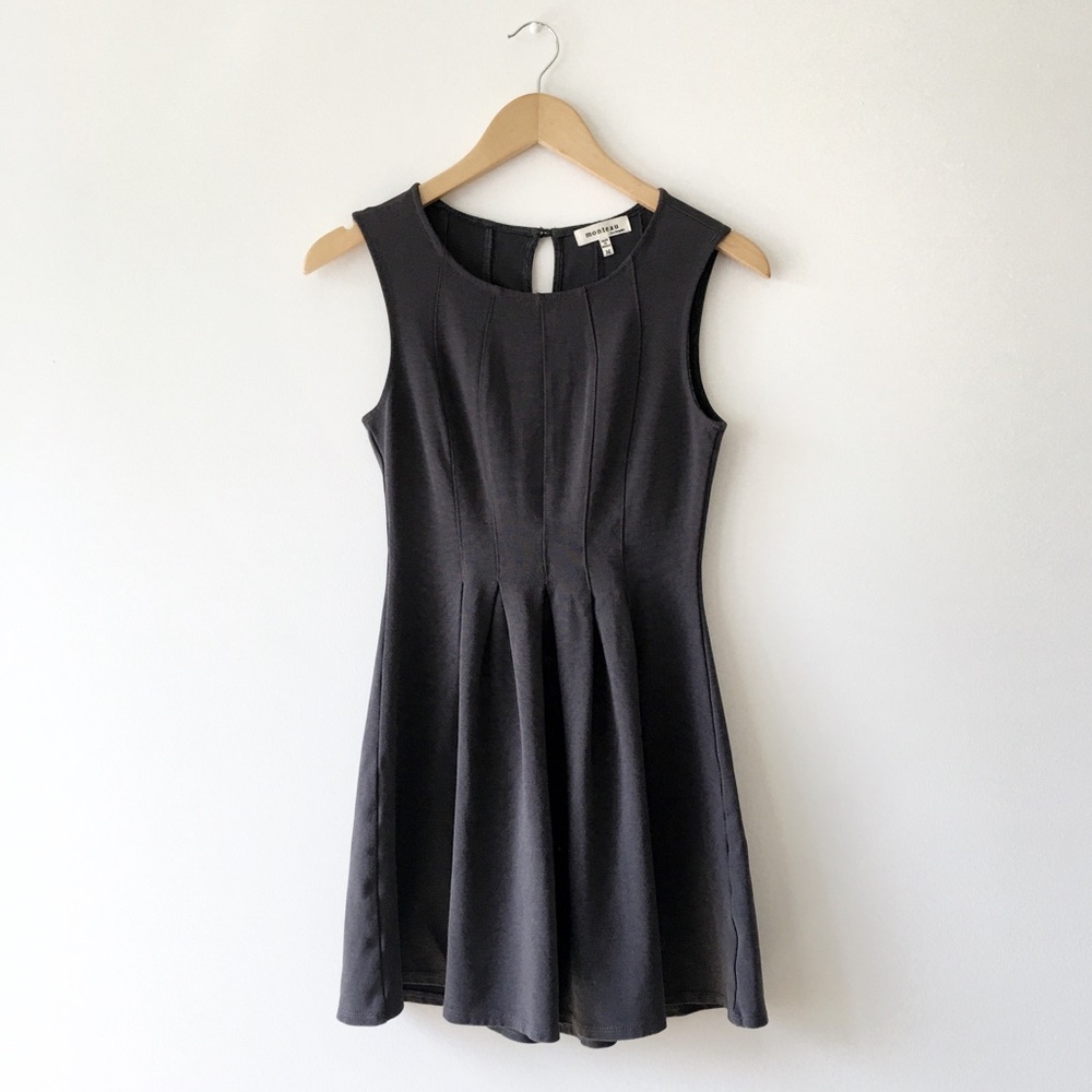 2/$15  Monteau Grey Skater Sleeveless Mini Dress